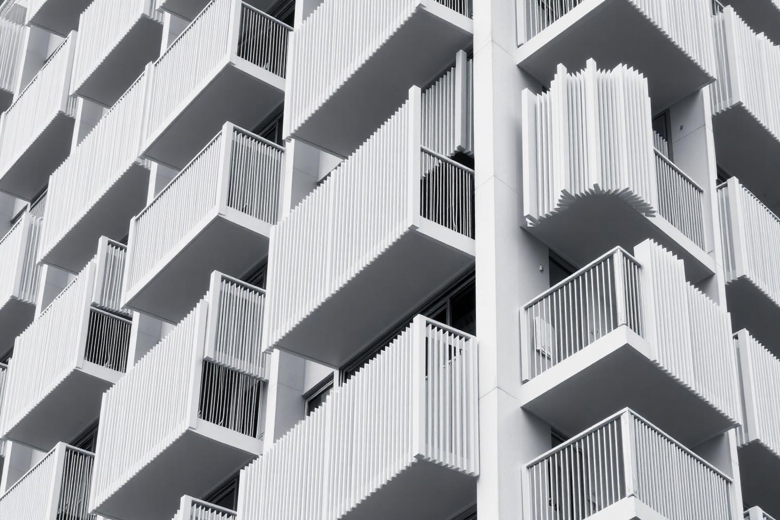 Architectural detail of a modern residential building facade