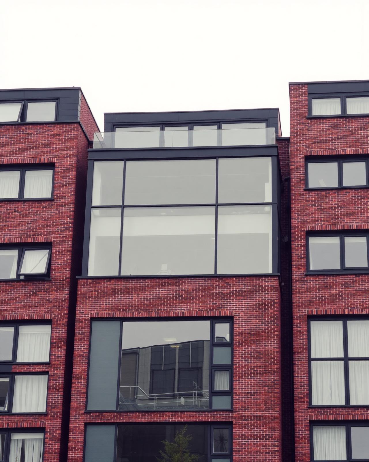 Contemporary brick and glass buy-to-let apartment building